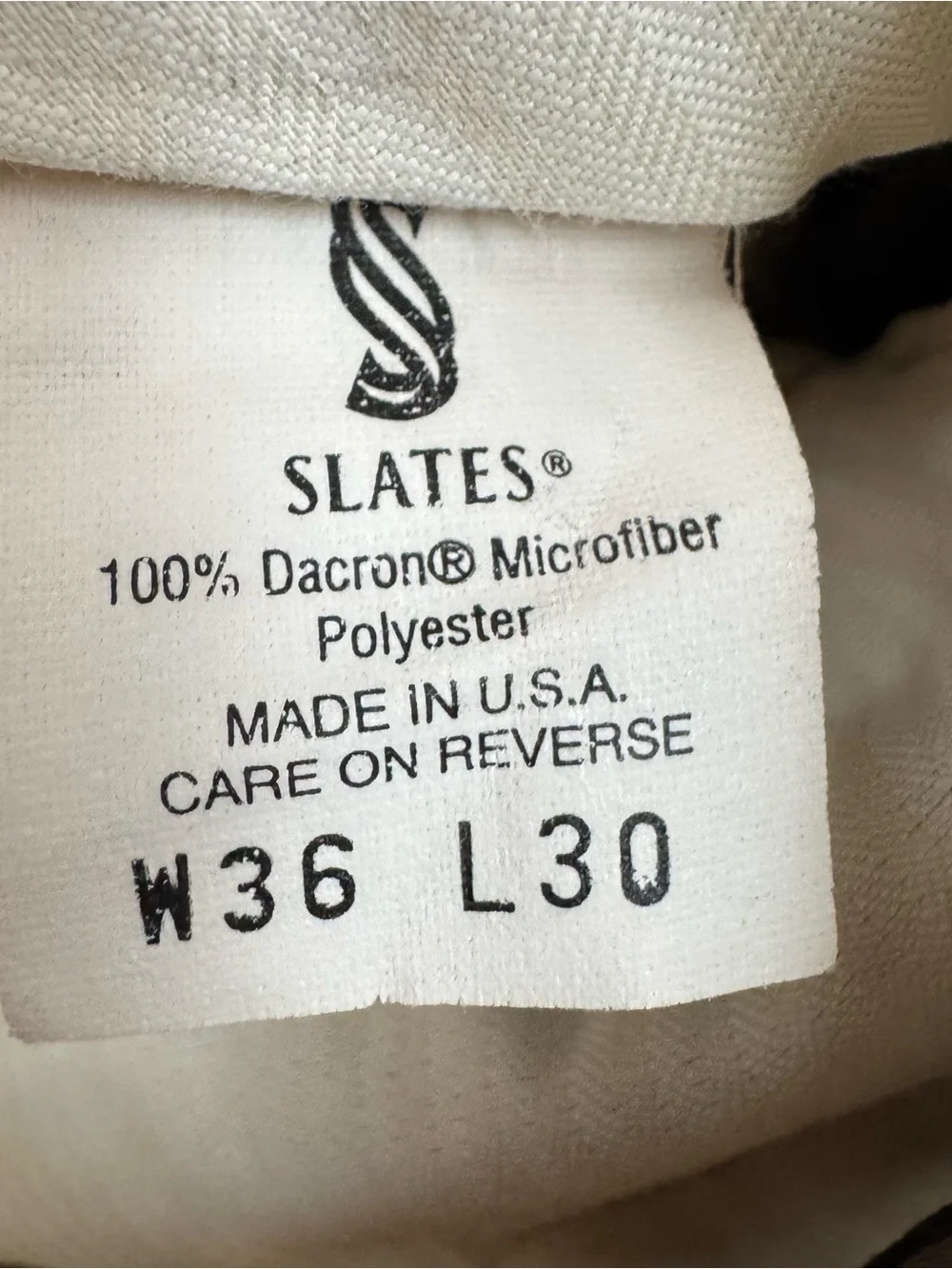 VTG Slates Levi Strauss USA Made 36x30 Pleated Cuffed Slacks Dacron Microfiber